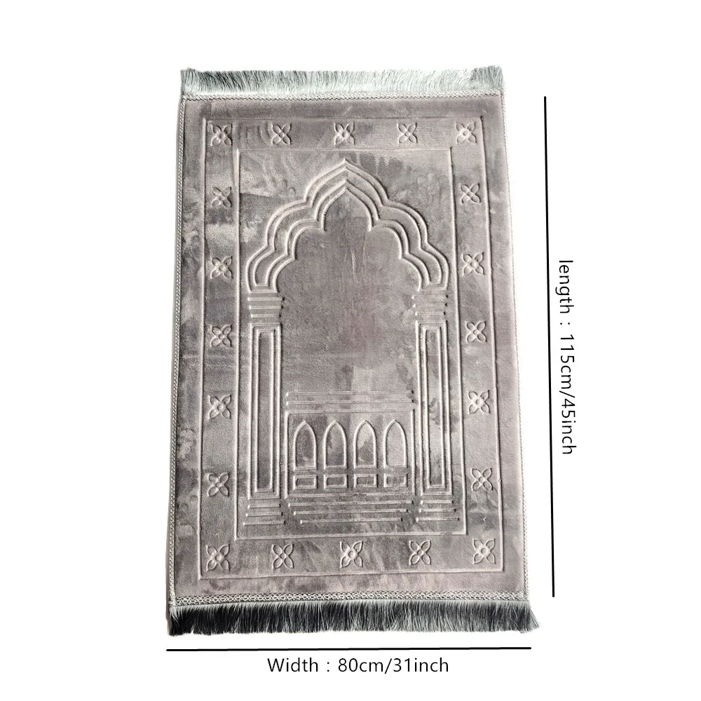 Memory Foam Prayer Mat Luxury Large Muslim Prayer Rug Padded Very Thick Janamaz Sajadah for Men Women for Eid Ramadan