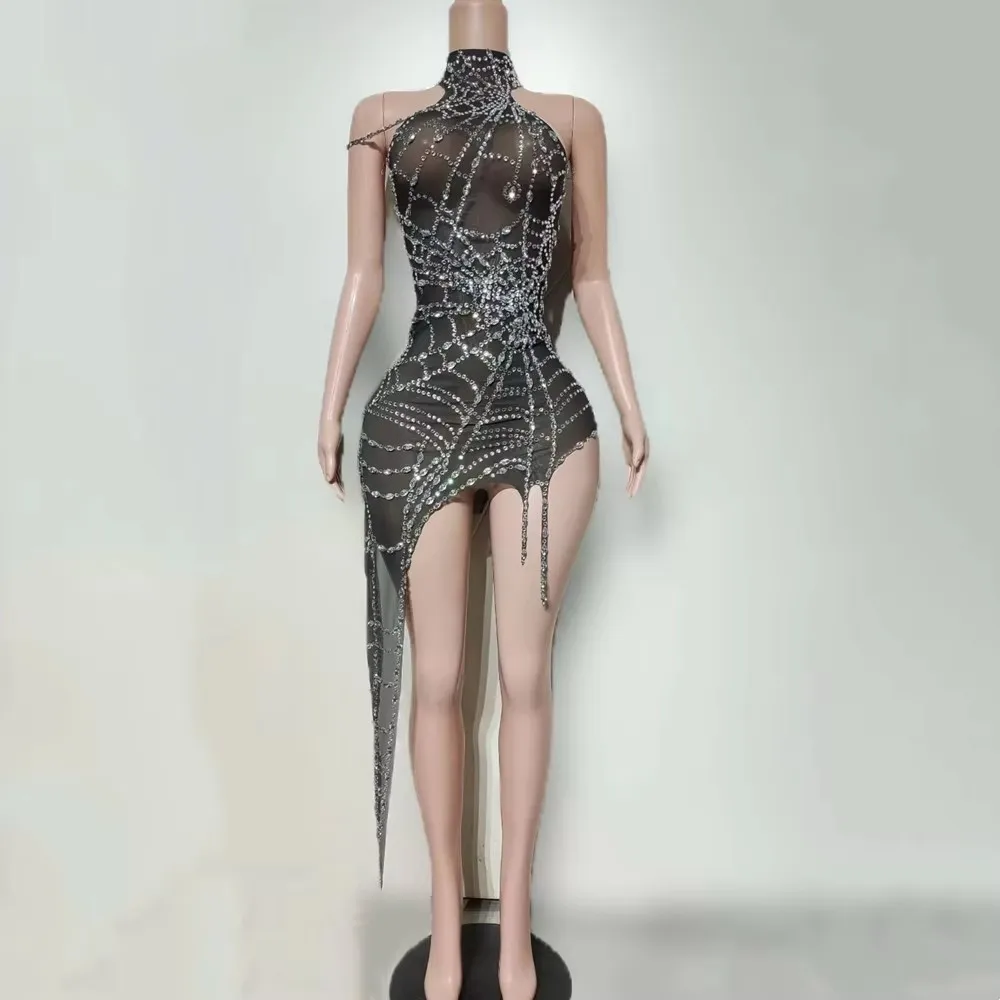 

Женский черный сетчатый боди-паук со стразами, карнавальный костюм для взрослых, вечеринка на Хэллоуин, ночной клуб, фестиваль, ролевая игра, сценическая одежда