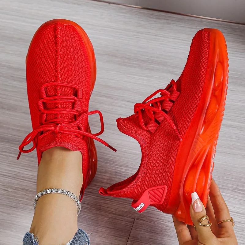 Running Shoes Women Comfortable Thick-soled Breathable Anti-slip Casual Men Shoes Lightweight Soft Lace-up Sports Shoes Men