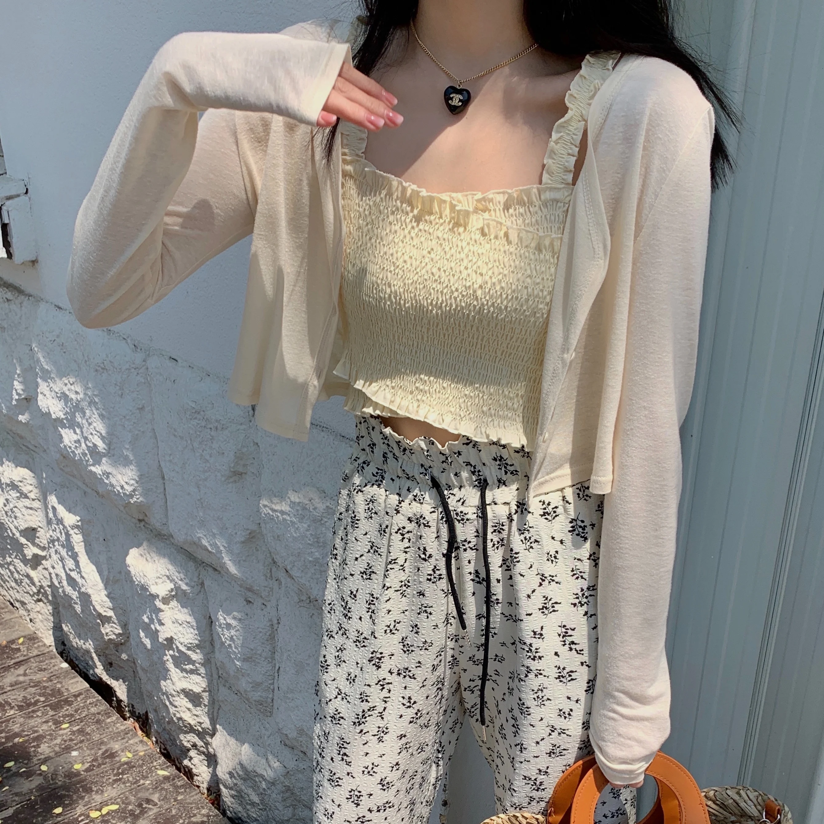 

Sweet Cross Strap Slim Fit Inner Wear Brtte with Lace Trim Cheese Cheese Milk Paste Summer ort Cotton Vest Top