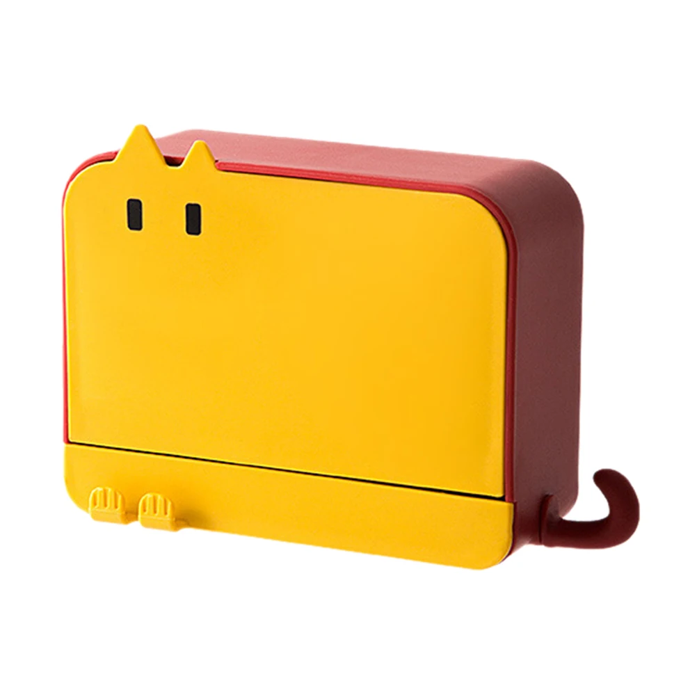 

Wall Mounted Soap Holder PP Material Bathroom Kitchen Shower Room Bar Soap Box Hook Waterproof Drainage Design Lid