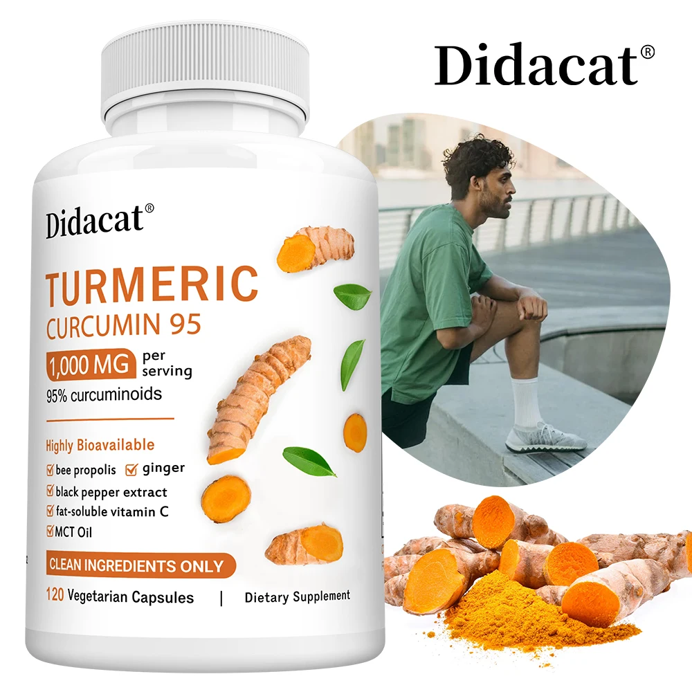 

Капсулы куркумы — 1000 мг, 95% стандартный экстракт куркумина, улучшение когнитивной функции и повышение иммунитета