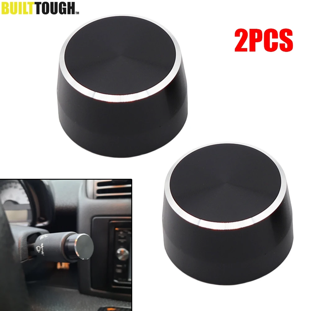 Upgraded 2Pcs Steel Dial Lamp Switch Cover For Benz Smart Fortwo 450 451 07-14 Car Wiper Gear Cap Decorative Sticker Car Styling