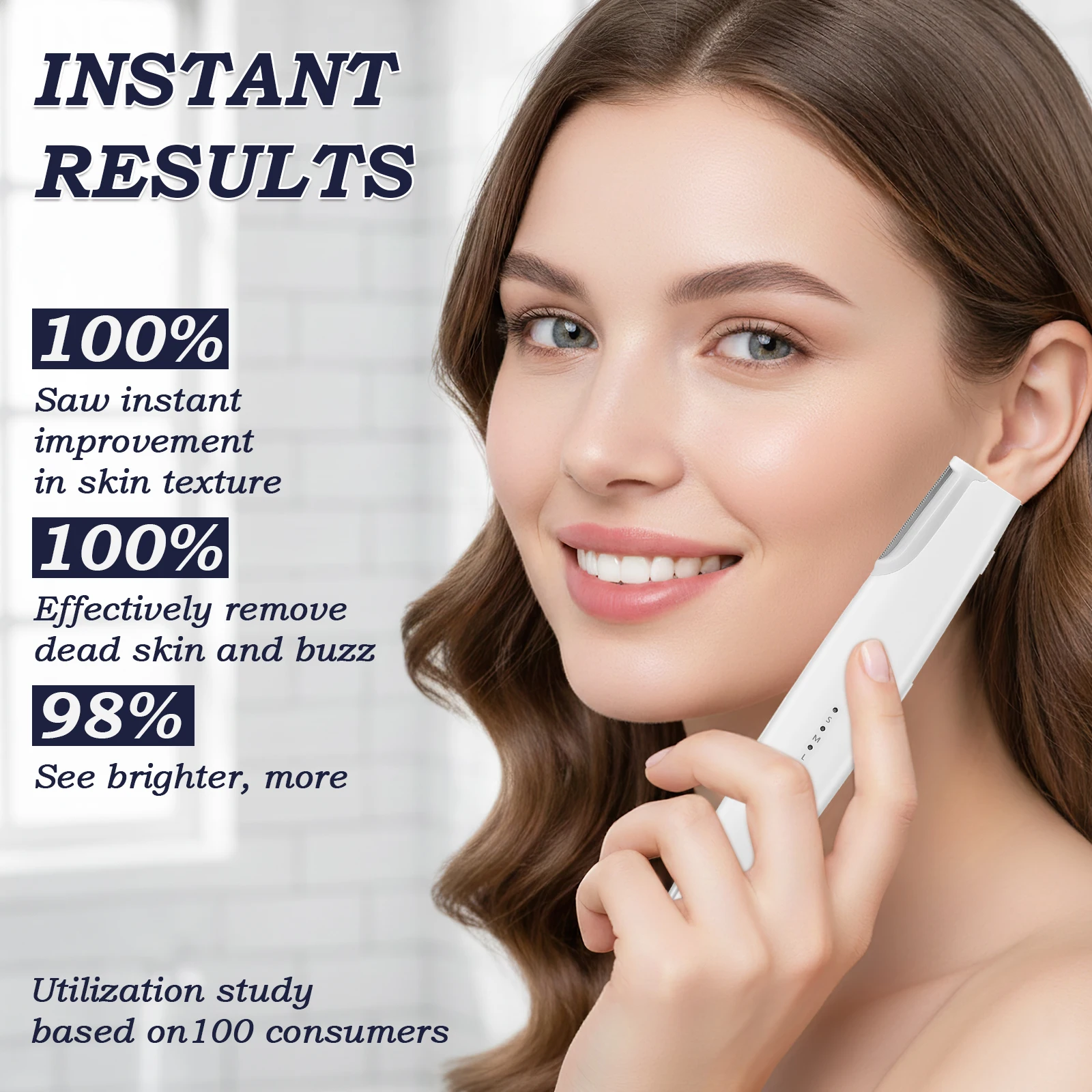 

Electric Hair Trimmers with 4 Replaceable Heads Type-C Charging 3 Speed Modes White Body 500mAh Battery 11500RPM Shavers