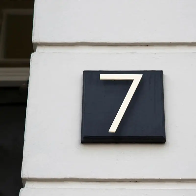 1 قطعة 152 مللي متر رقم المنزل العائم في الهواء الطلق 6 بوصة سبائك الألومنيوم الأبيض شقة رقم الباب صندوق البريد عنوان تسجيل # 0-9 مع البراغي