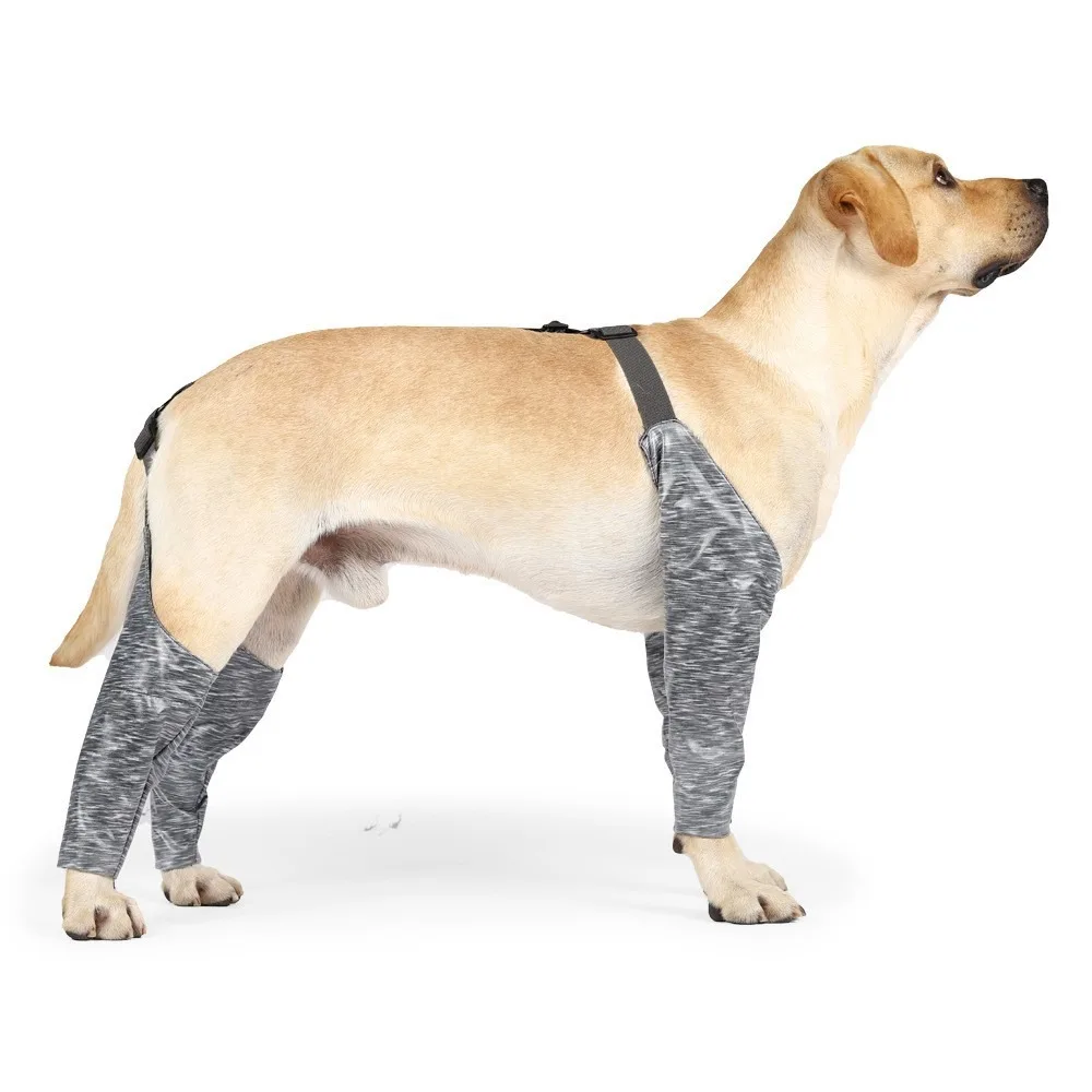 TPR Dog Jumpsuit Breathable Grey Four-legged Elbow Protector Dog Sling Leg Cover For Outdoor Protecting Dogs and Caring