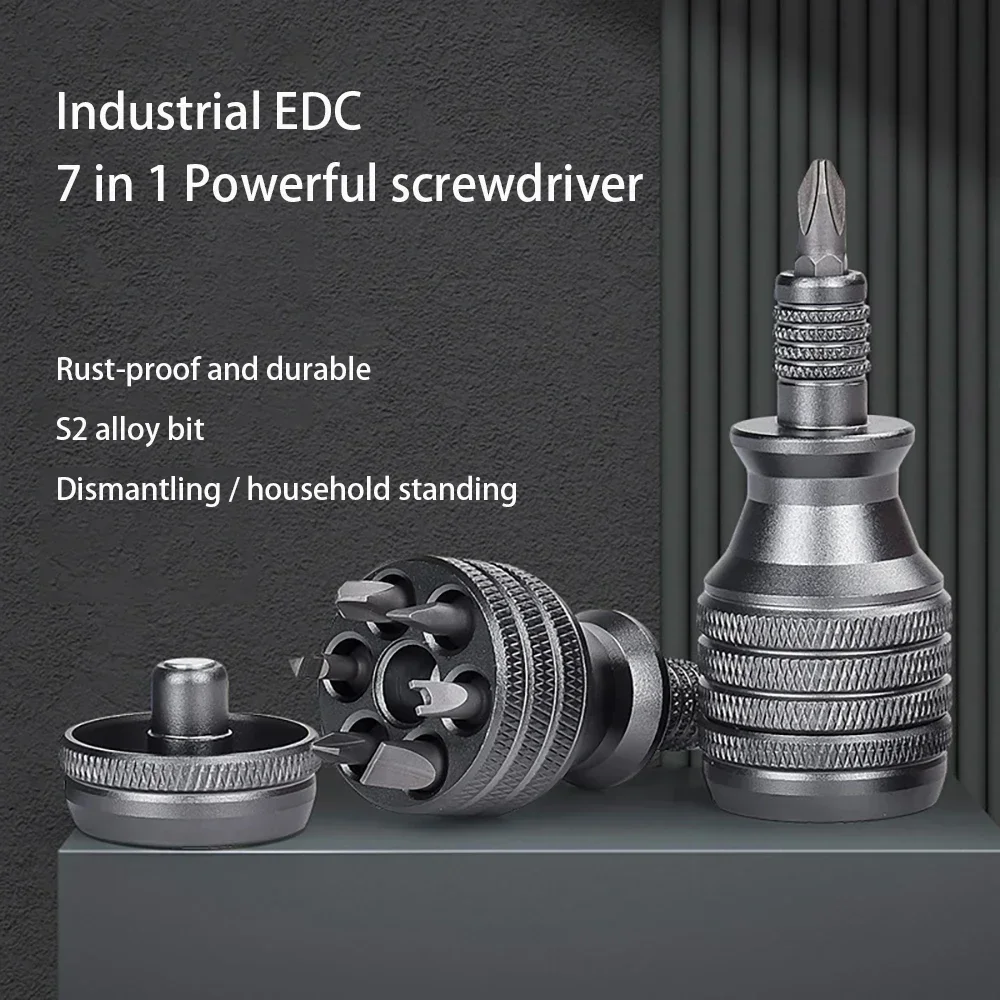 7 in 1 Mini Screwdriver Titanium Screwdriver 1/4 Inch Magnetic Phillips Torx Screw Driver Bit Kit Home Repair Tools image 6