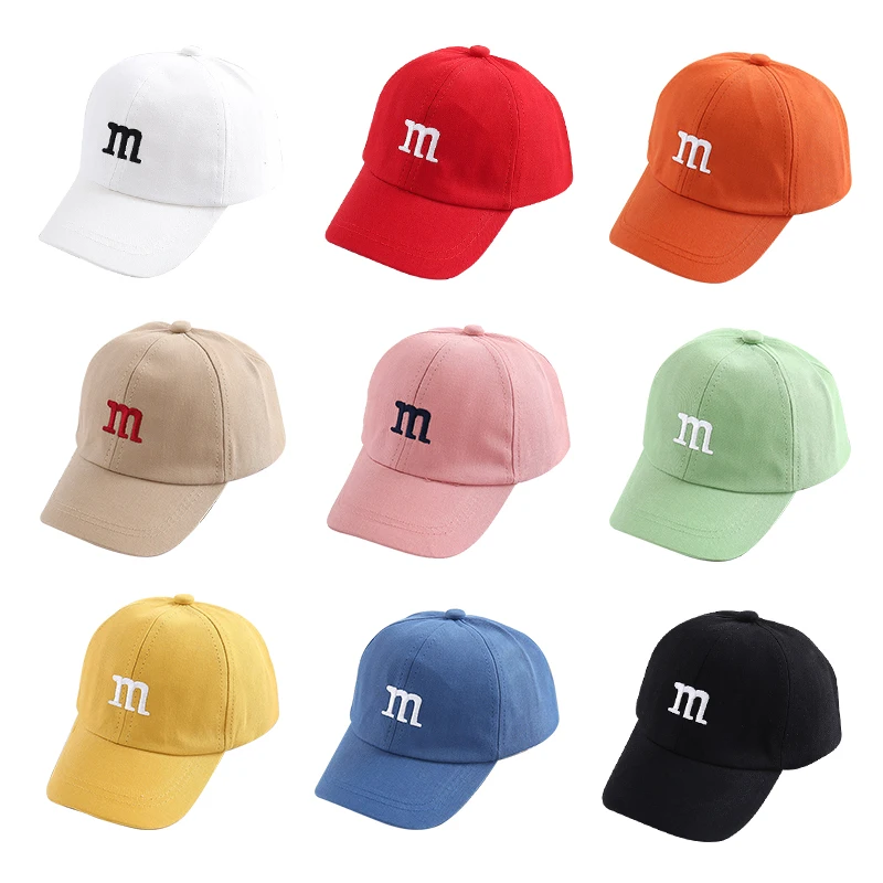 Cotton Baseball Cap For Children Fashion M Letter Embroidered Cute Kids Caps Summer Sunscreen Girls Boy Baby Hat 1-6Y