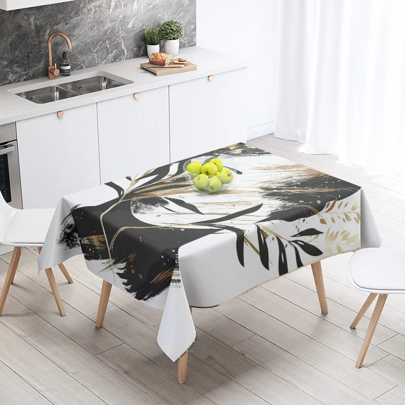 Morandi color ins style tablecloth abstract line art design cafe Scandinavian style decorative rectangular tablecloths