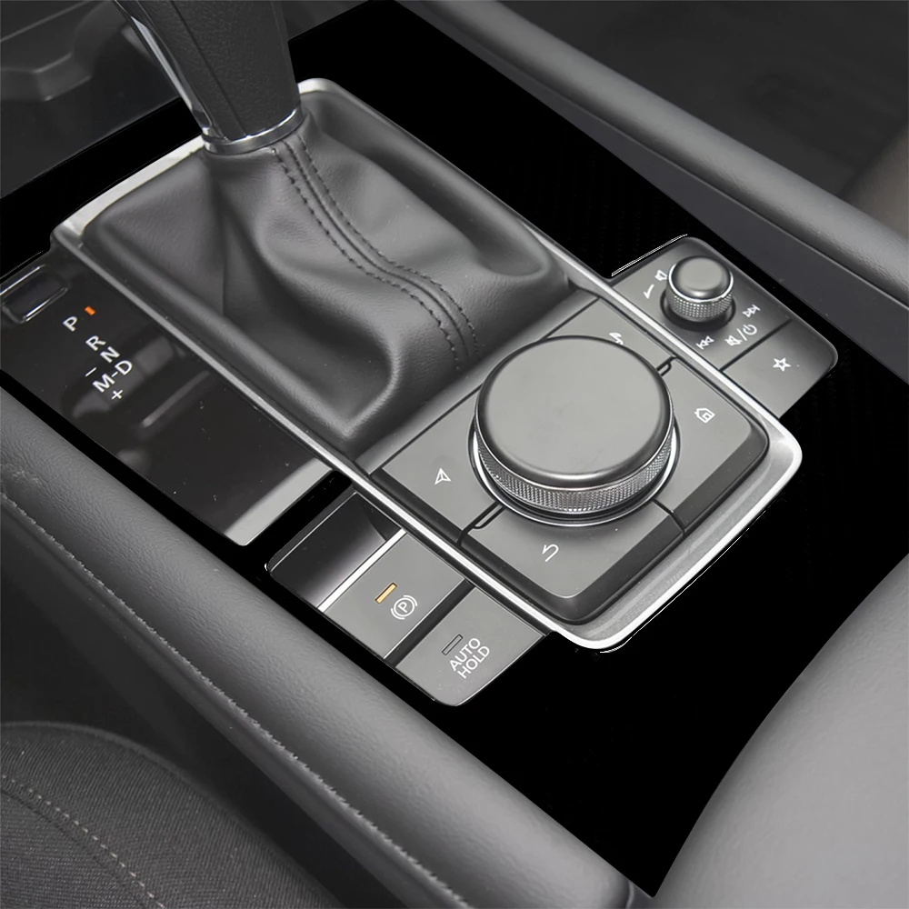 For Mazda 3 Axela 2019-2026 Piano Black Central Control Gear Shift Frame Panel Cover Trim Car Accessories Decoration Sticker
