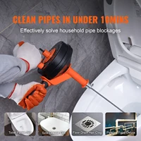 SucceBuy Drain Auger 25Ft Manual-feeding Plumbing Snake w/ Drill Attachment Drain Clog Remover Toilet Sewer Pipe Dredge for Home 2