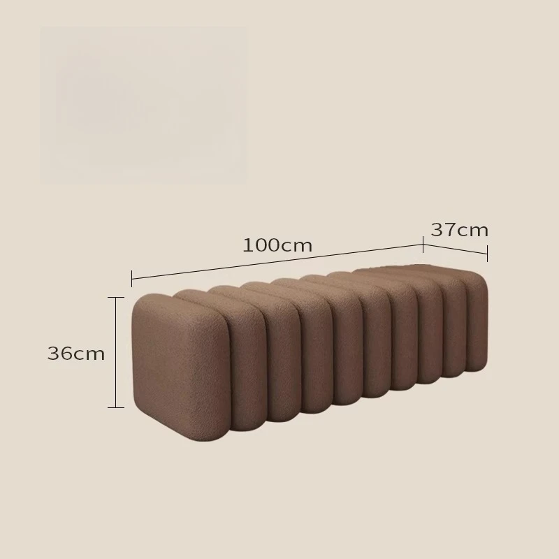 Moderne kunststijl Fuzzy Texture Cilindrische modulaire bankkruk voor woonkamer garderobe decor