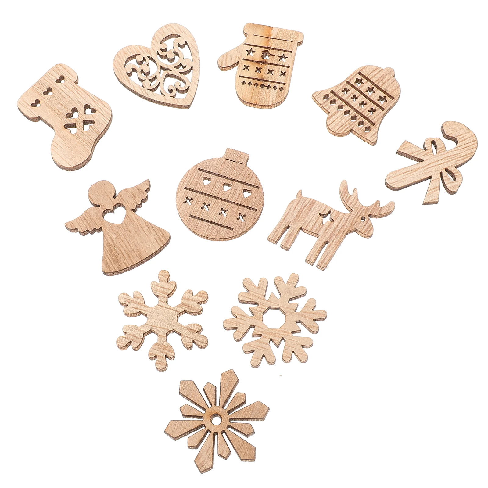 

54Pcs Christmas Painting Ornament DIY Wooden Slices Attractive Design for Home School Use Xmas Cutouts Wood Slices