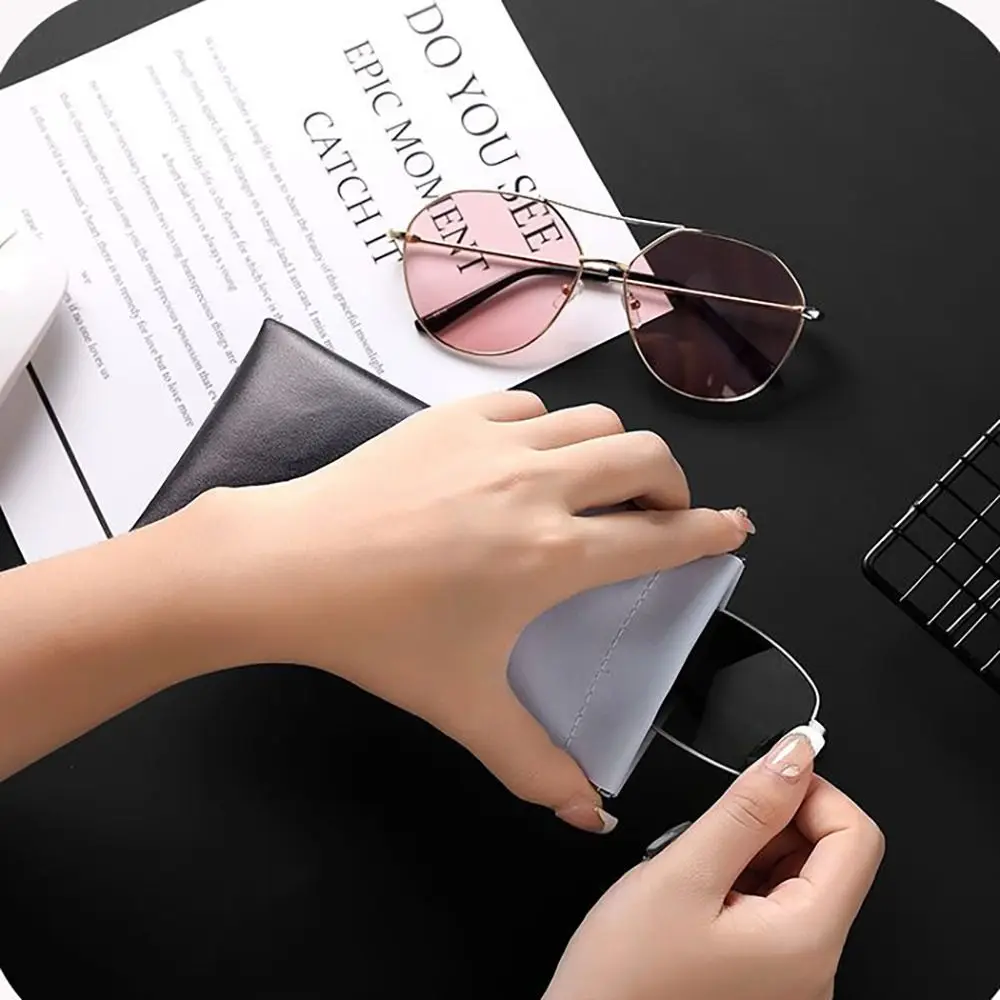 

PU Leather Glasses Case Creative Soft Shell Automatic Closing Glasses Box Portable Waterproof Sunglasses Protective Box Student