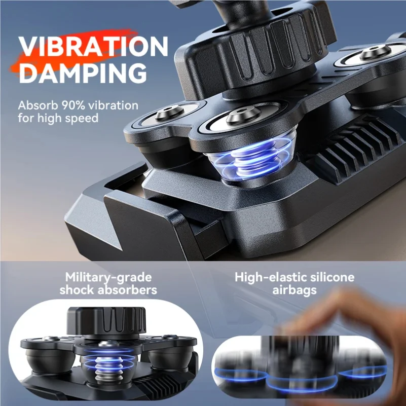 Support de téléphone pour moto, double amortisseur de vibrations, support universel pour vélo, pour téléphones de 4,7'' à 7''