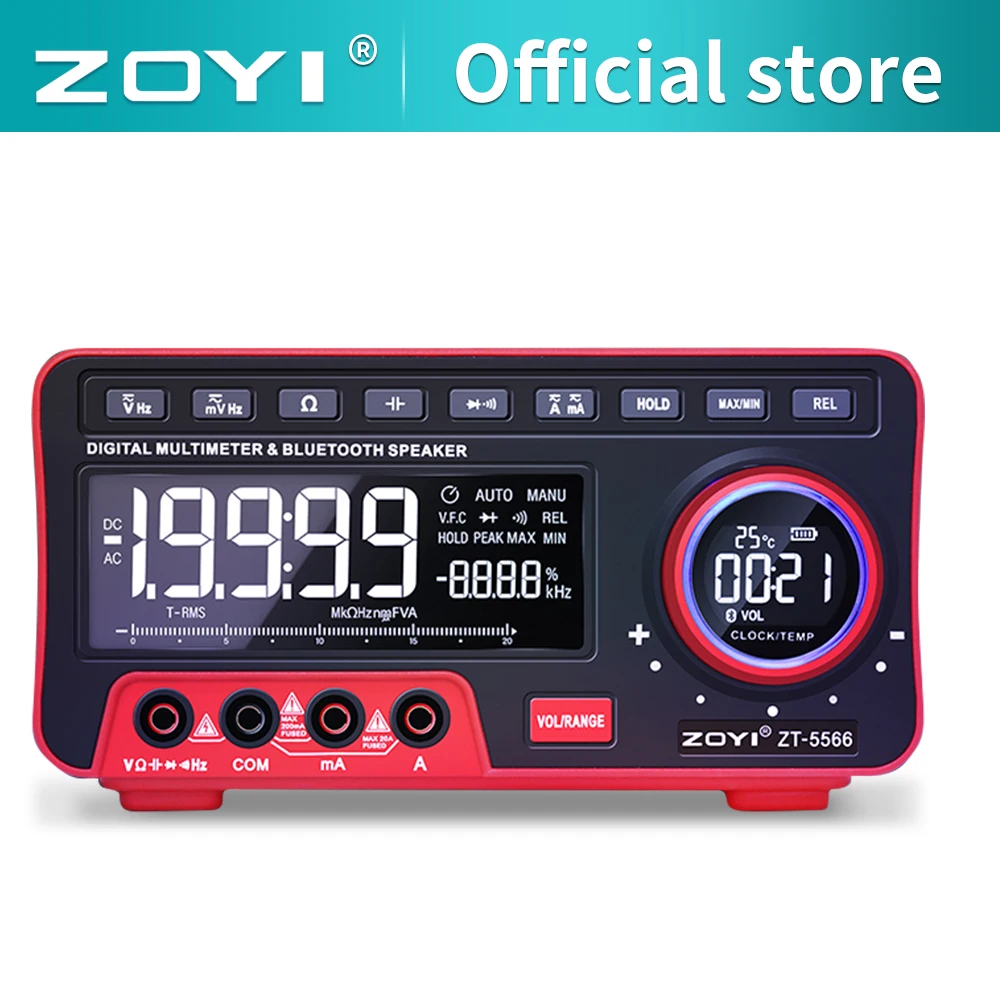 

ZOYI ZT-5566 Profesional Digital Bench Multimeter 19999 Counts Transistor Tester Auto Range Voltmeter Multifunction Calibrator