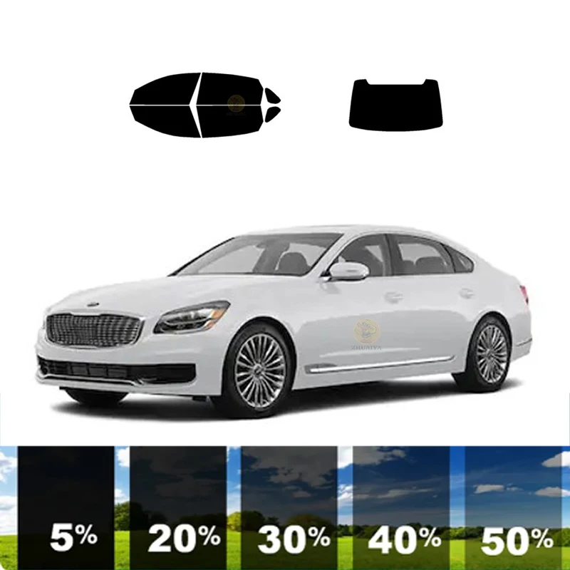 Pellicola oscurante per vetri rimovibile pretagliata per auto 100% UVR 5%-70% VLT isolamento termico Carbon ﻿per KIA K900 4 DR SEDAN 2019-2021