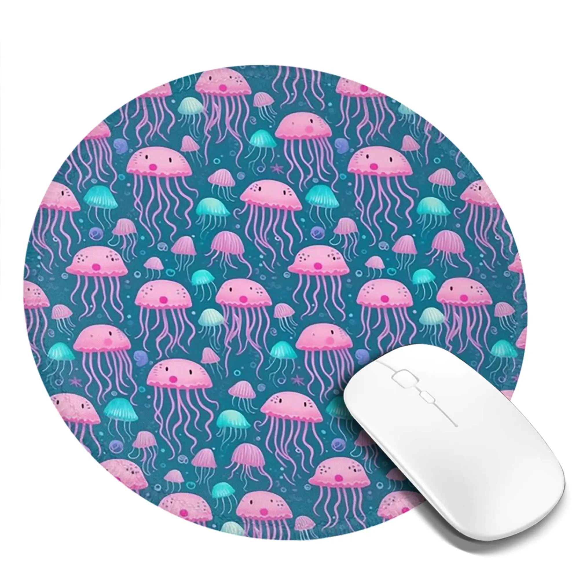 Jellyfish Elegant Marine Life Design Mouse Pad Computer Keyboard Mouse Mat Gaming PC Laptop Desk Mat Accessories Table Mats