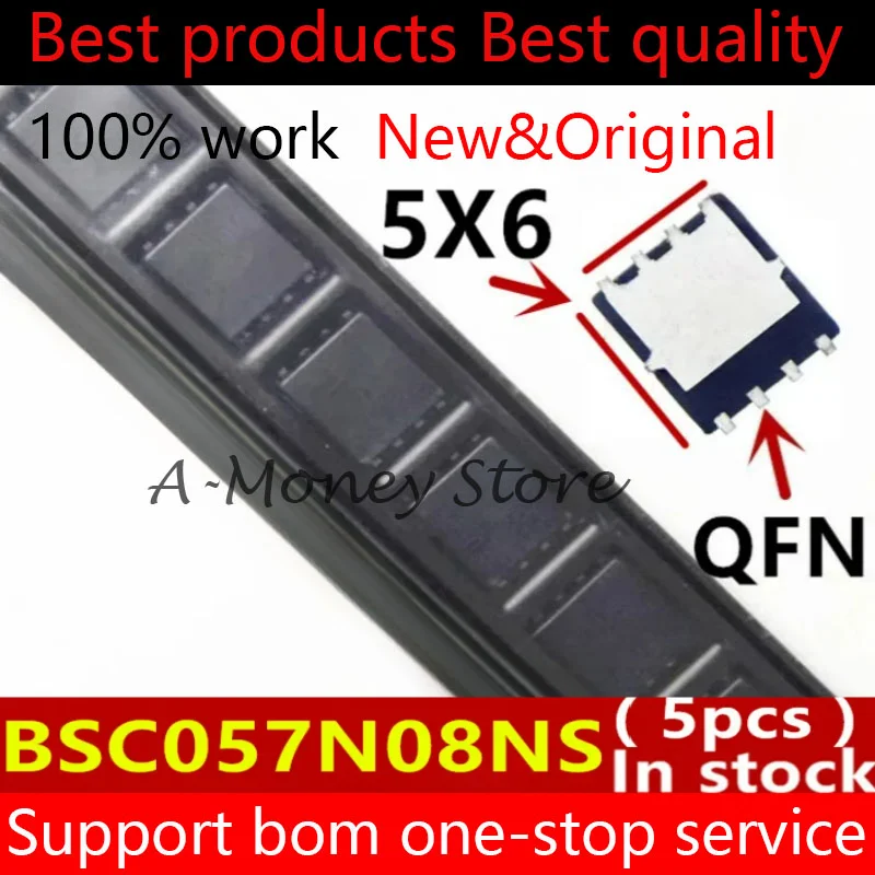 (5pcs)057N08NS BSC057N08NS QFN-8