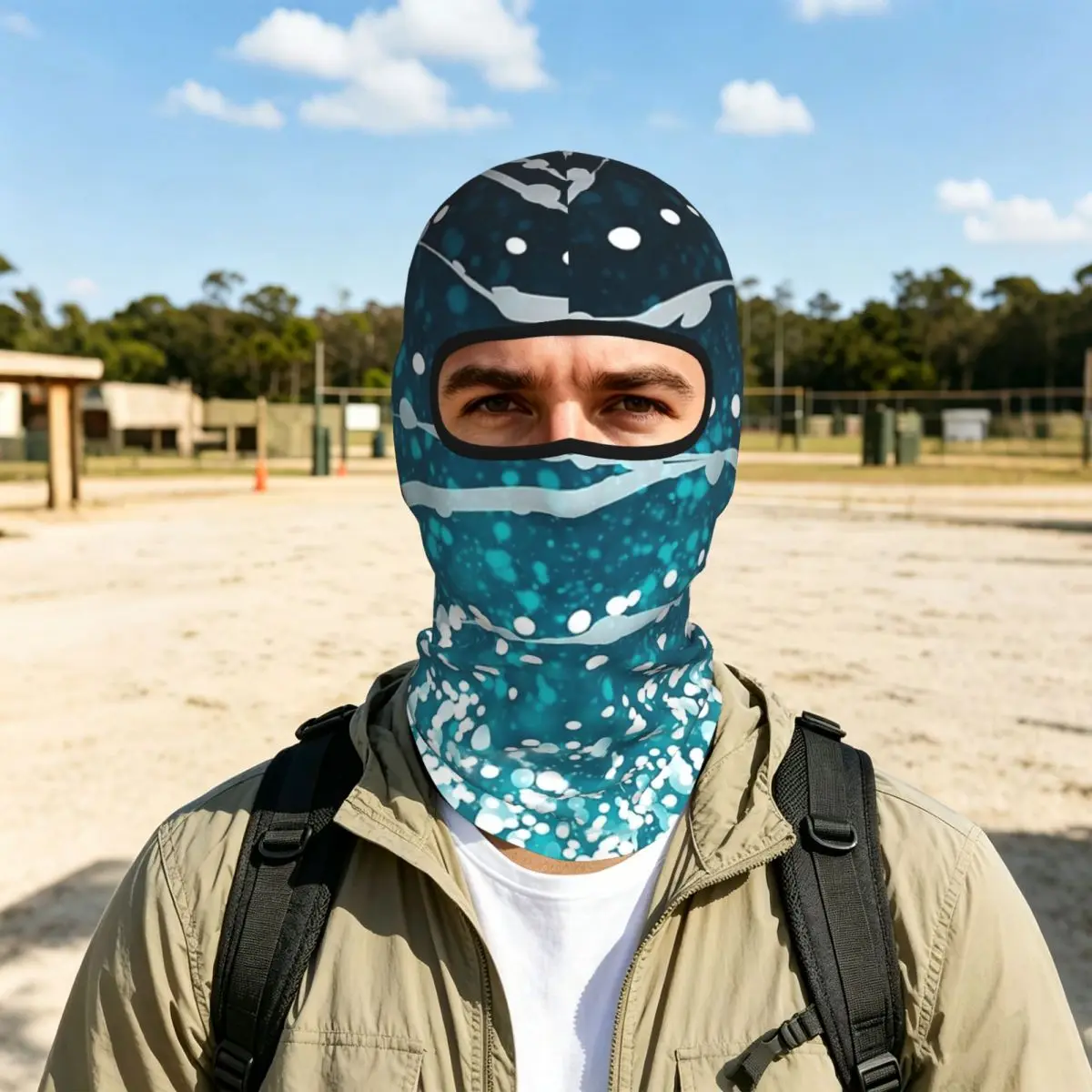Whale Shark Pattern Breathable Thin Balaclava Full Face Mask Sun Protection Neck Gaiter For Motorcycle Cycling Fishing Outdoor