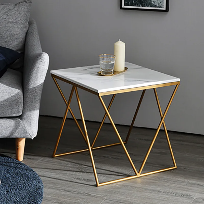 

Nordic marble small coffee table Internet celebrity living room wrought iron corner table