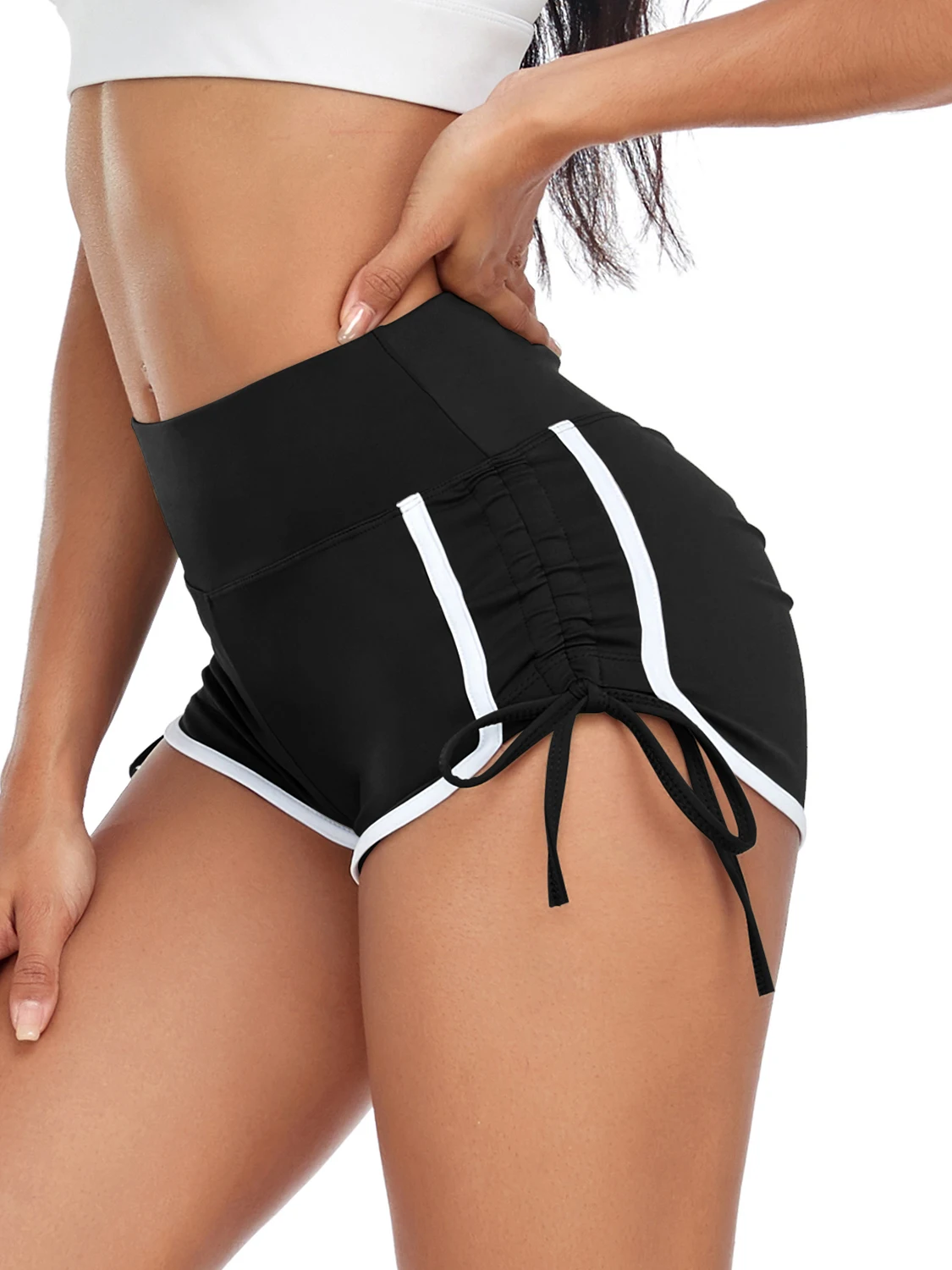 Drawstring Sexy Shorts Fitness Women High Waist Yoga Shorts Scrunch Butt Workout Clothing Female Jogging Sportswear Quick Drying