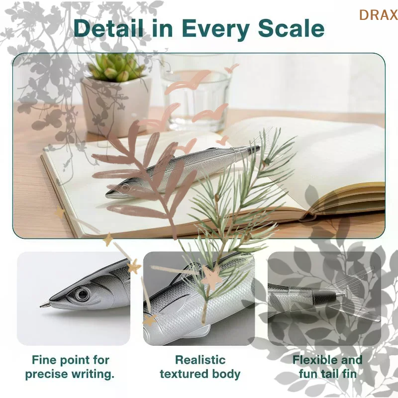 Novelty 0.5mm Gel Pen Cute Ocean Fish Ballpoint: 1pcs Writing Creative Office Gift School Supplies Kawaii