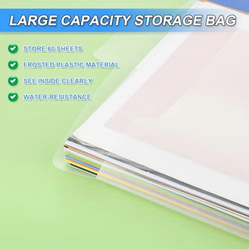 Scrapbook Paper Organizer Scrapbook Storage With Buckle Design, Clear Paper Storage Bag For Storing Scrapbook Paper, Vinyl Paper