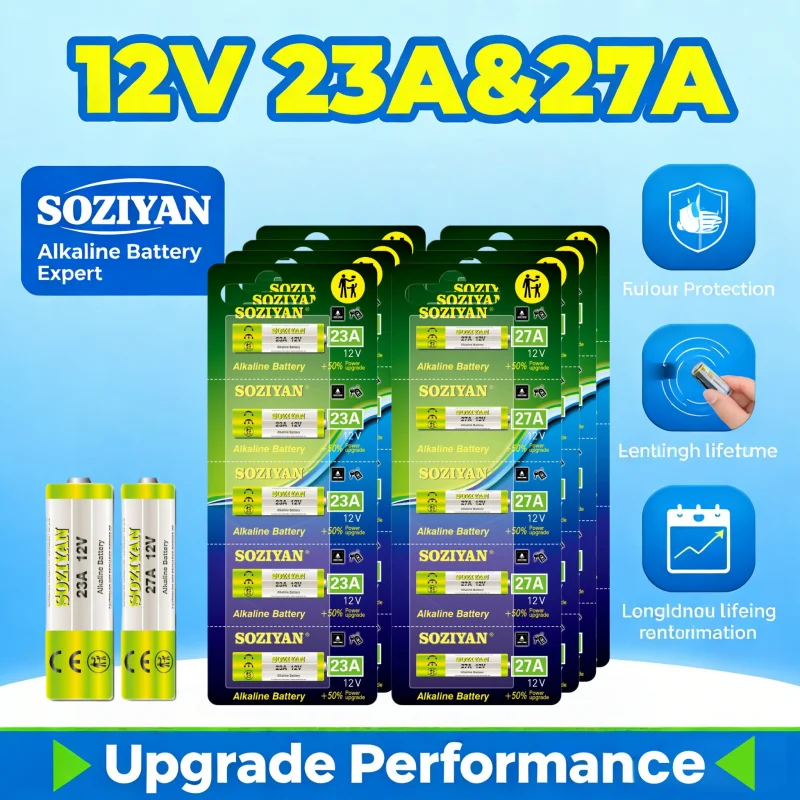 

12V 23A and 27A Alkaline Battery High Power for Remote Control Automotive Devices Flashlight Toys Home Electronics Gadgets