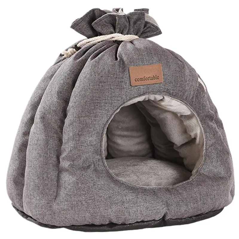 

Cat Beds For Indoor Cats Waterproof Sack Shape Cat Bed Portable Non-slip Winter Pet Bed Washable Soft Pet Supplies For Home