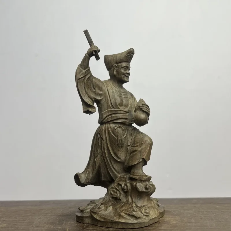 Hand-Carved Agarwood Jigong Buddha Statue - 4.1