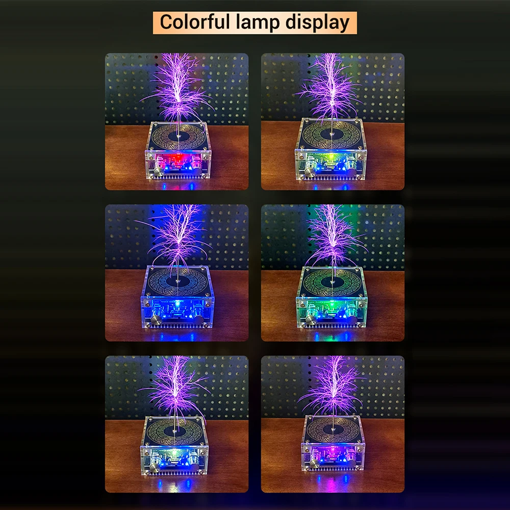 MTC Dual-Mode Tesla-Spule Bluetooth Musik-Synchronisation RGB-Beleuchtung Berührbarer Lichtbogen für Technische Show-Demonstrationen – Detail 12
