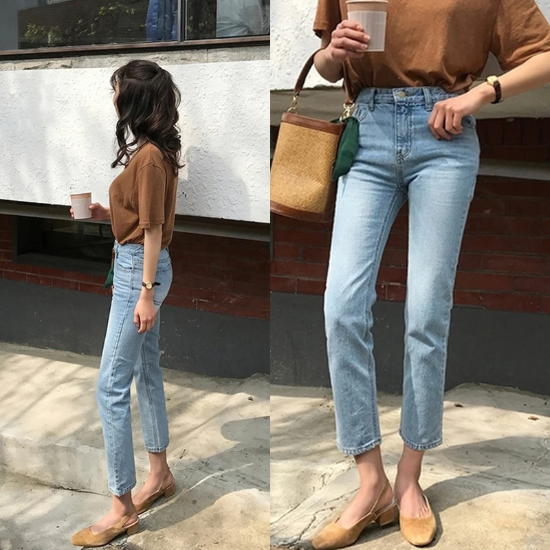 

Light Wa High Waist Wide Leg Straight Cut Jeans Women's Spring Autumn New Sle Korean Version Slimming Versatile Nine Tube...