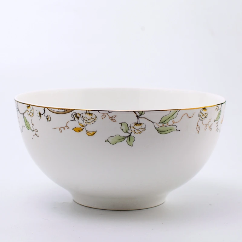 8inch, Real Bone China Kitchen Soup Bowl, Porcelain Mixing Microwave Save Serving Chafing Large Bbq
