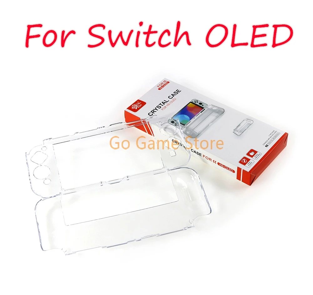 10pcs Clear Transparent Crystal Case Housing Shell Protective Cover For NS Nintendo Switch Oled