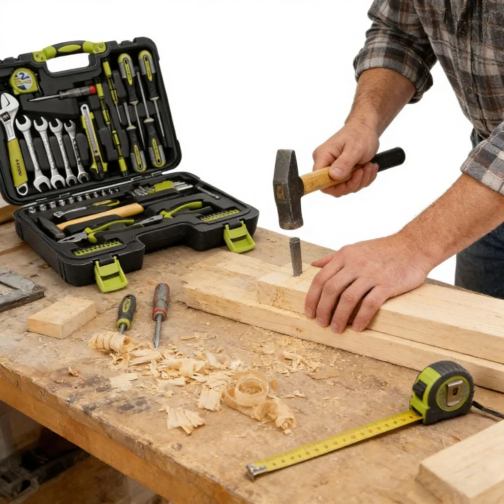 59-piece Cross-border Tool Set Including Voltage Tester Adjustable Wrench Open-end Wrench Socket Set Ratchet Wrench