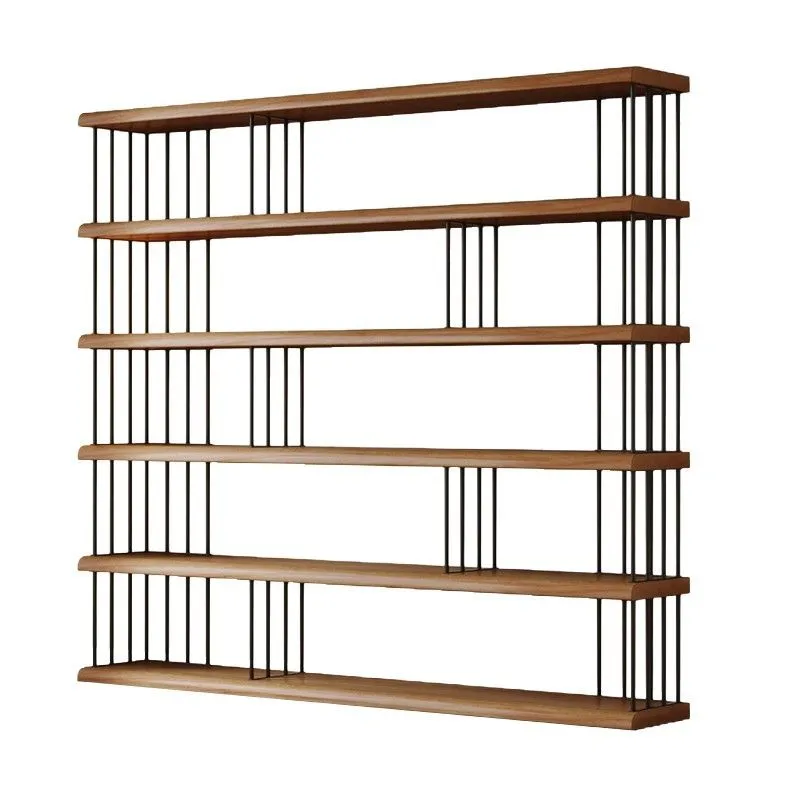 Modern simple solid wood multi-layer shelves, living room storage racks, practical display racks