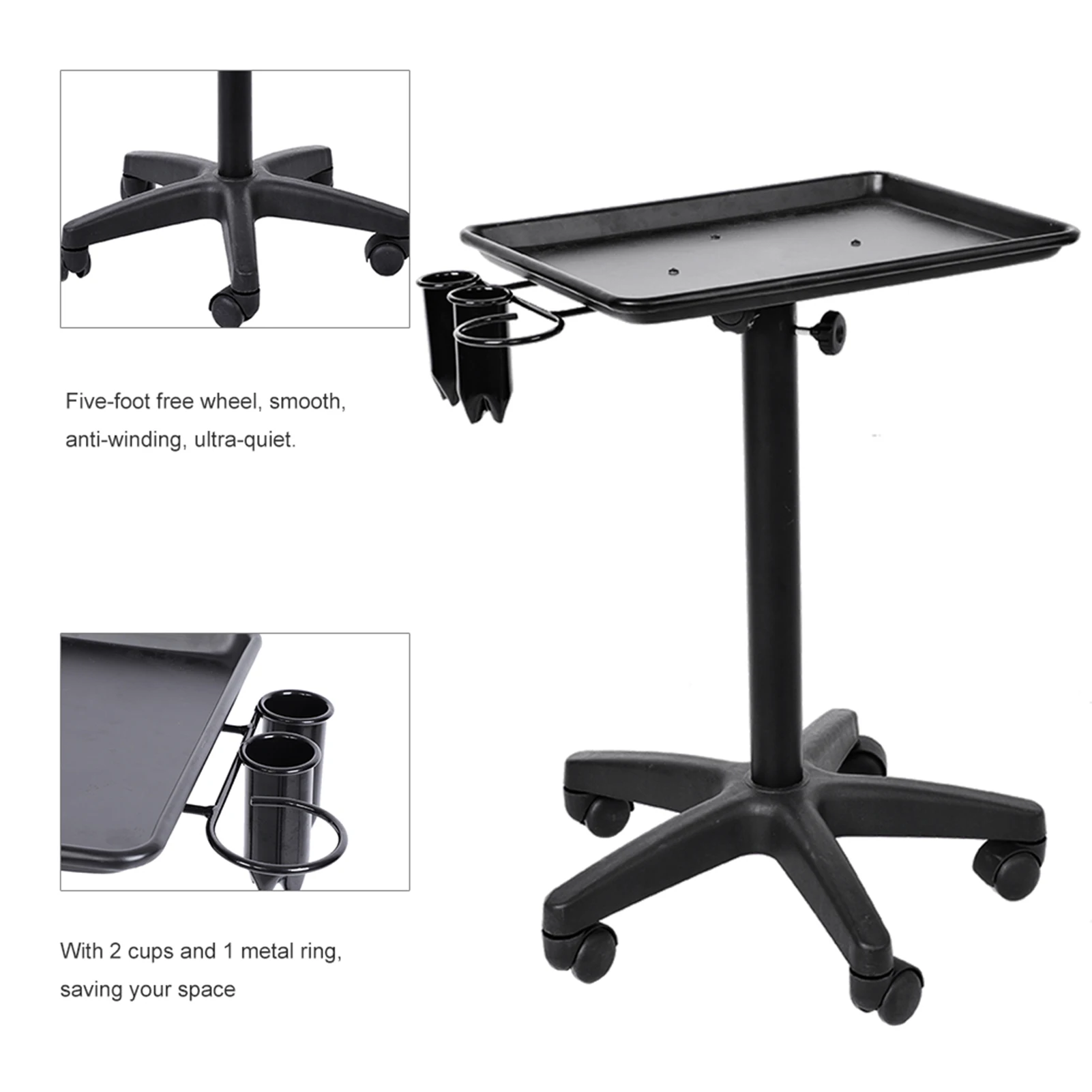 Тележка для парикмахерской, алюминиевый лоток для инструментов для парикмахерской, тележка с регулируемой высотой, инструменты для красоты