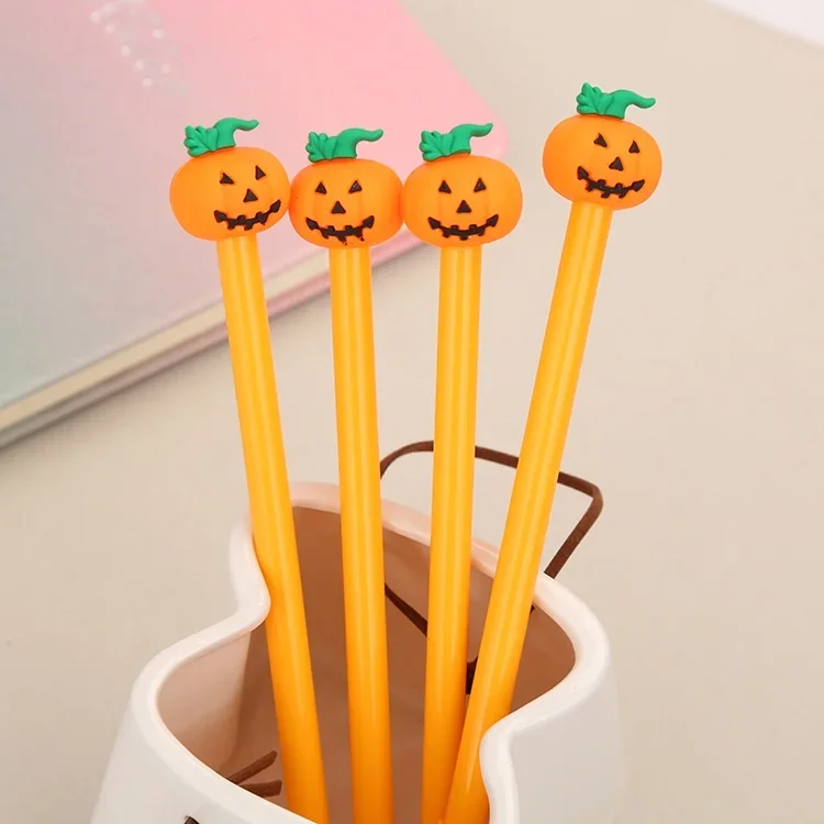 4pcs Creative Simulation Vegetable Pumpkin Gel Pens Set Cute Student Cartoon Expression Water-based Neutral Water Pen Office