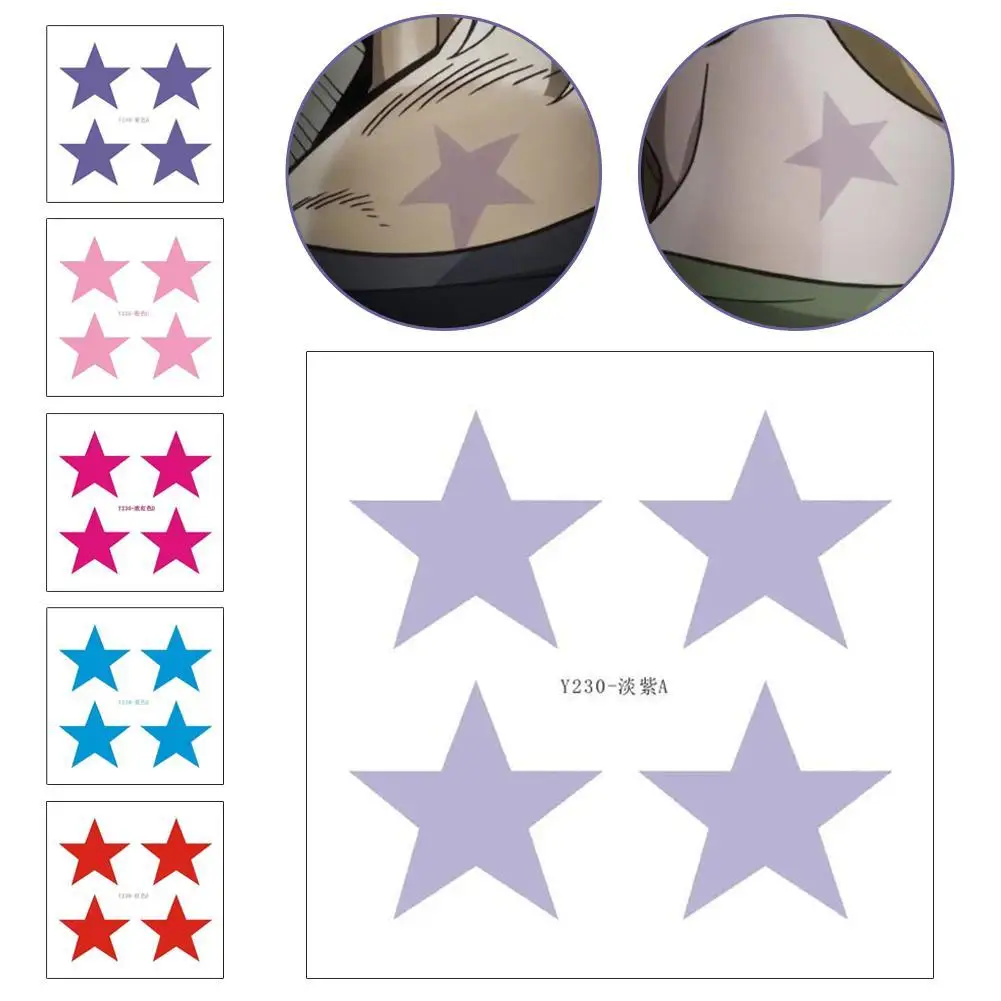 

Татуировка с пятиконечной звездой, наклейка, водостойкая прочная татуировка, временные татуировки для музыкального художественного фестиваля, мужчины и женщины