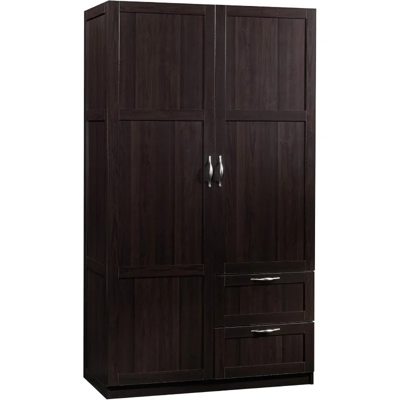 Sauder Select Multipurpose Bedroom Armoire Wardrobe Closet Pantry Storage Cabinet with Drawers and Hanging Rail