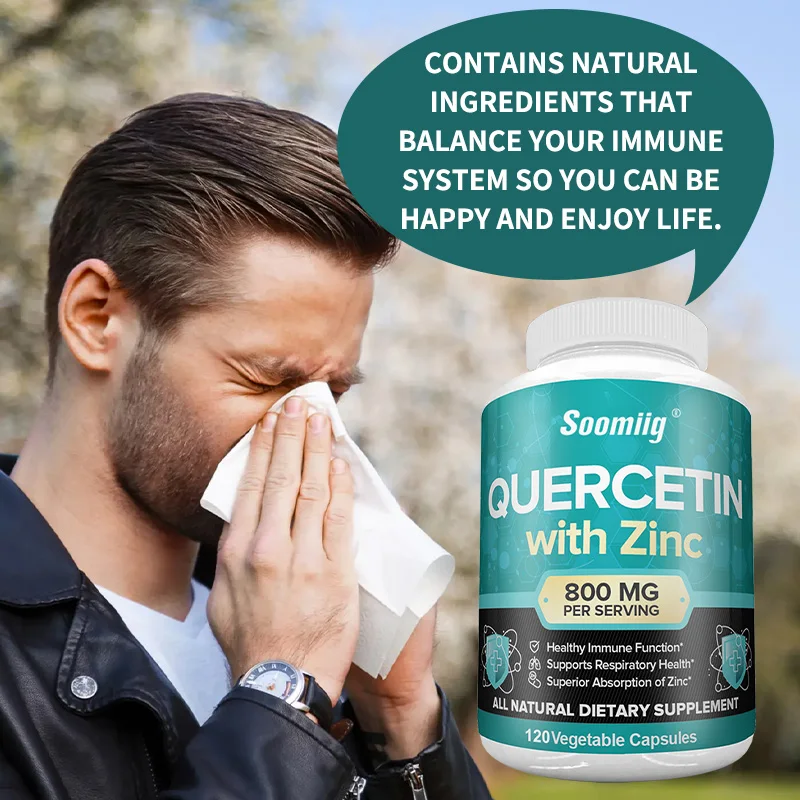 

Ultra Strength Quercetin Supplement Capsules, with Zinc, Bioflavonoids for Healthy Immune Support, Non-GMO & No Gluten