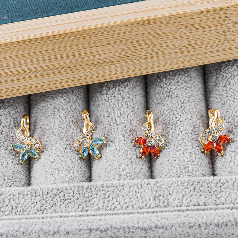 Catuni Fashion Floral Music Symbol Earrings Cubic Zirconia Crystal Cz Drop Earrings Classic Jewelry Gift For Women To Wear