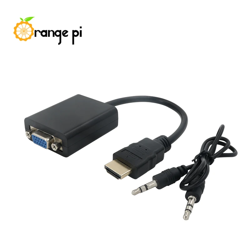 Cable naranja Pi HDMI a VGA de 17cm, línea de transmisión anti-interferencias, funciona con Monitor de hasta 720P