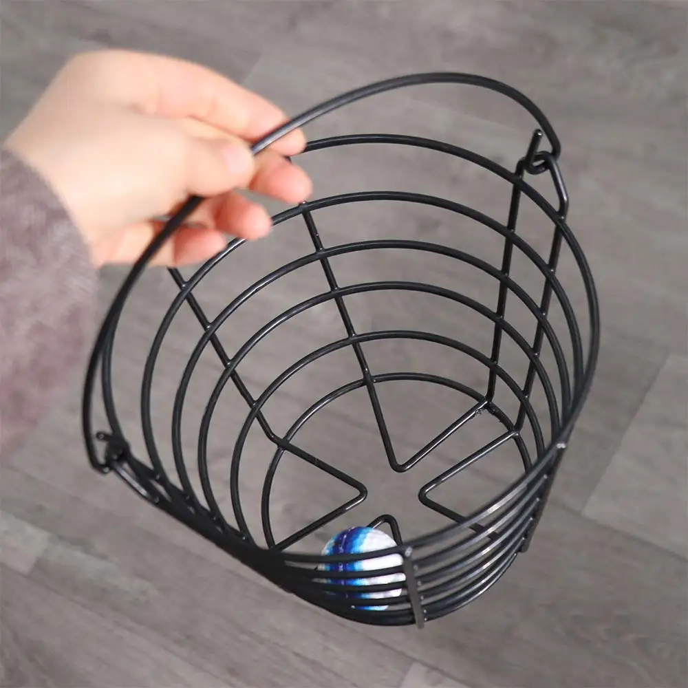 Metal Wire Golf Ball Basket Balls Container With Handle Golf Ball Carrying Bucket Storage Bin Stackable Utility