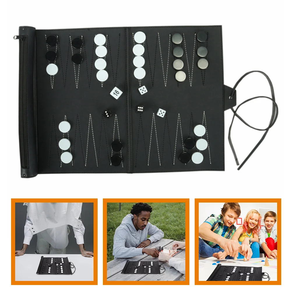 ชุดเกมแบ็คแกมมอนหมากรุกพับได้สำหรับเด็ก ชุดเกมกระดานเพื่อการศึกษา ของเล่นเสริมพัฒนาการ เกมกระดานกลยุทธ์ สนุกสนานสำหรับงานปาร์ตี้