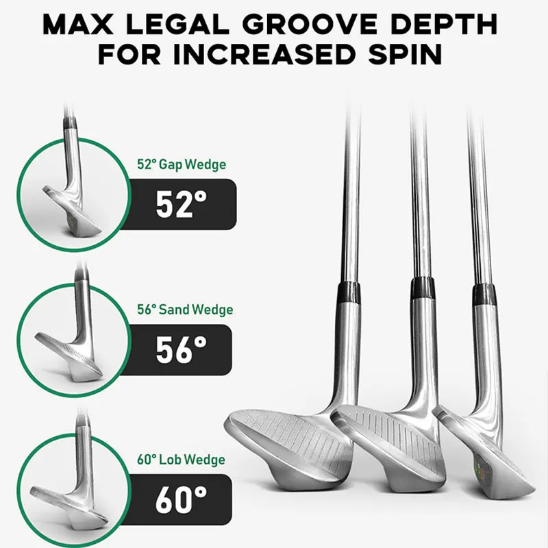 Golf Club GW/LW/SW Hit Shots 52/56/60 Degree Wedges Stainless Steel Classic Blade Shape Extend Hitting Distance