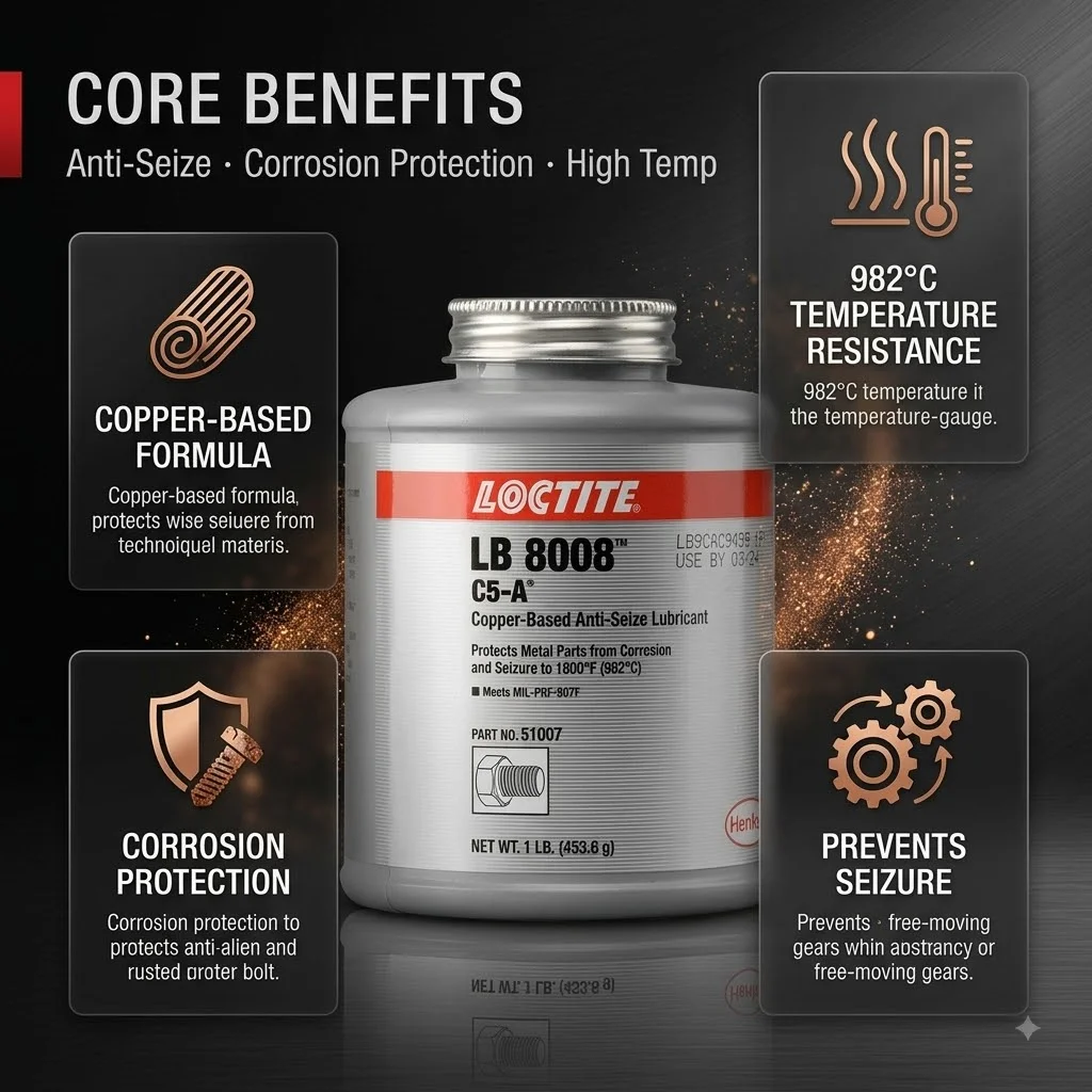 Loctite LB 8008 C5-A 1 Lb Can Copper Based Anti-Seize Lubricant General Purpose Grease for Industrial Use