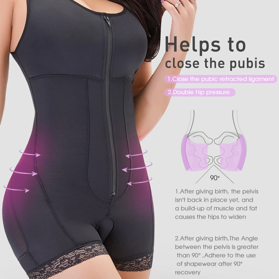 Becirzet Shaperwear Bodysuit Damen Körperformer Playsuits Schlankmachende Unterwäsche Übergröße Taillenkontrolle Hüftlift – Detail 6