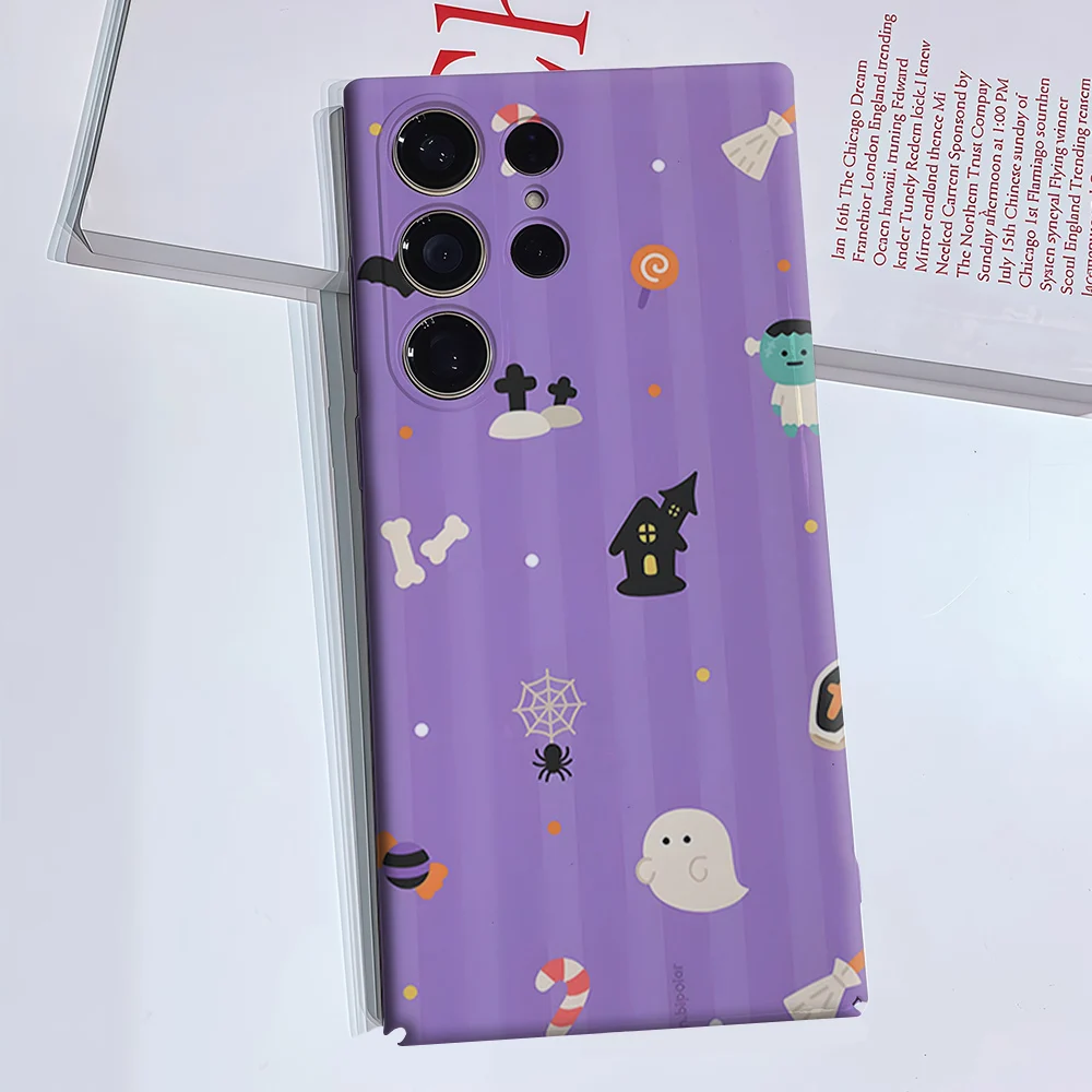Halloween Icons Phone Case for Samsung Galaxy S26 S25 S24 S23 Ultra Plus Luxury Double-layer anti-fall Back Cover